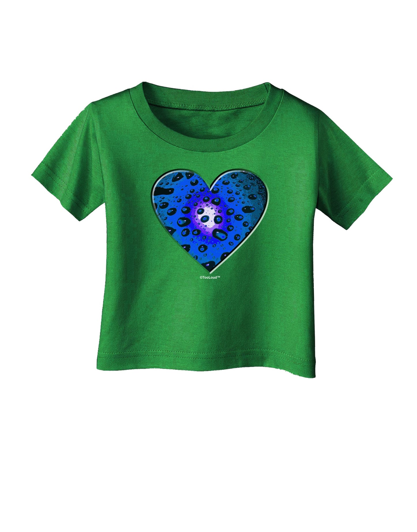 Water Droplet Heart Blue Infant T-Shirt Dark by TooLoud-Infant T-Shirt-TooLoud-Clover-Green-06-Months-Davson Sales