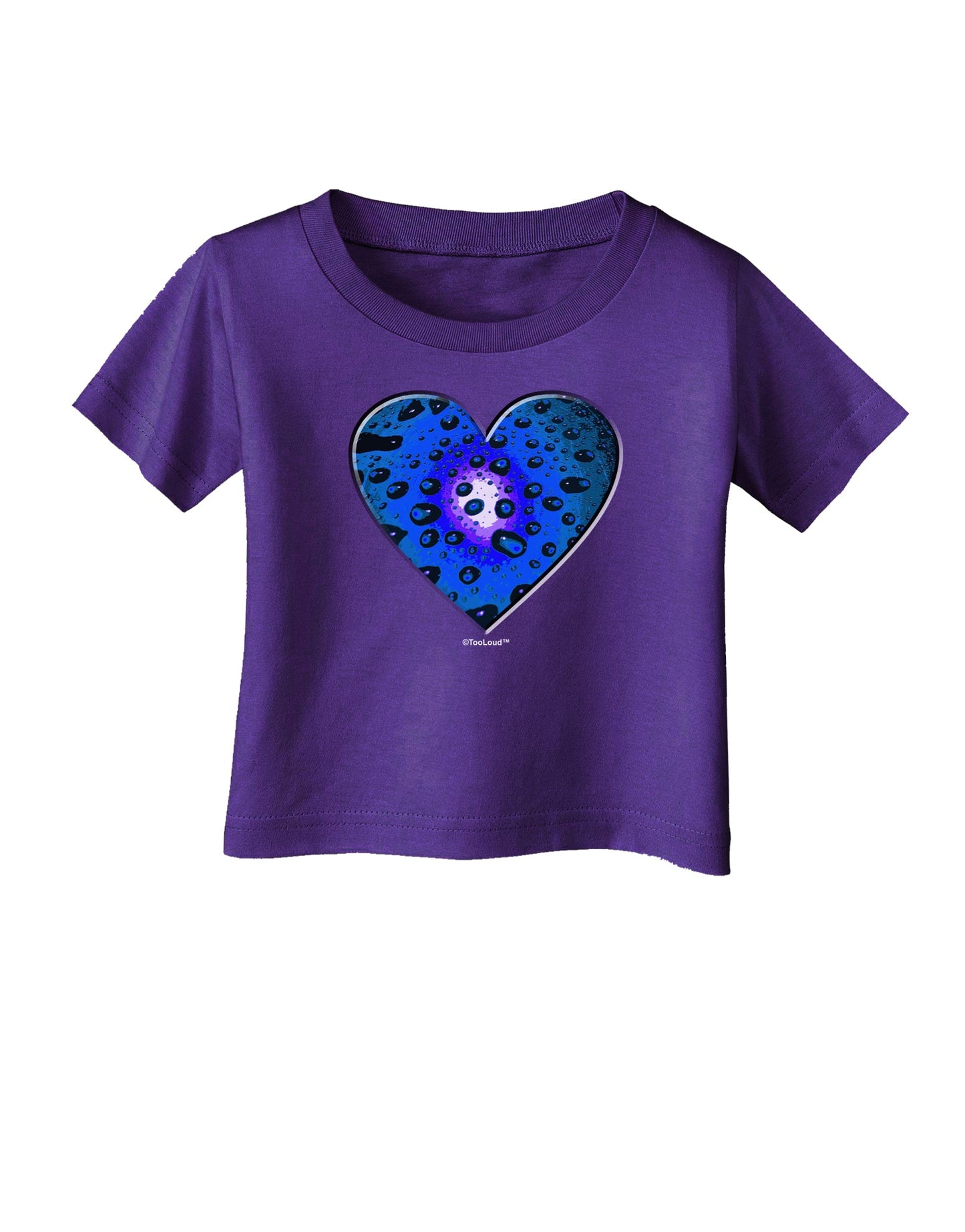 Water Droplet Heart Blue Infant T-Shirt Dark by TooLoud-Infant T-Shirt-TooLoud-Purple-06-Months-Davson Sales