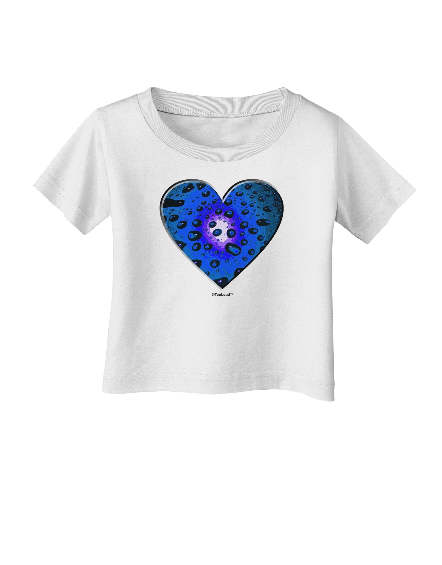 Water Droplet Heart Blue Infant T-Shirt by TooLoud-Infant T-Shirt-TooLoud-White-06-Months-Davson Sales