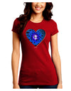 Water Droplet Heart Blue Juniors Crew Dark T-Shirt by TooLoud-T-Shirts Juniors Tops-TooLoud-Red-Juniors Fitted Small-Davson Sales