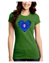 Water Droplet Heart Blue Juniors Crew Dark T-Shirt by TooLoud-T-Shirts Juniors Tops-TooLoud-Kiwi-Green-Juniors Fitted X-Small-Davson Sales