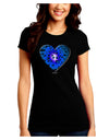 Water Droplet Heart Blue Juniors Crew Dark T-Shirt by TooLoud-T-Shirts Juniors Tops-TooLoud-Black-Juniors Fitted Small-Davson Sales