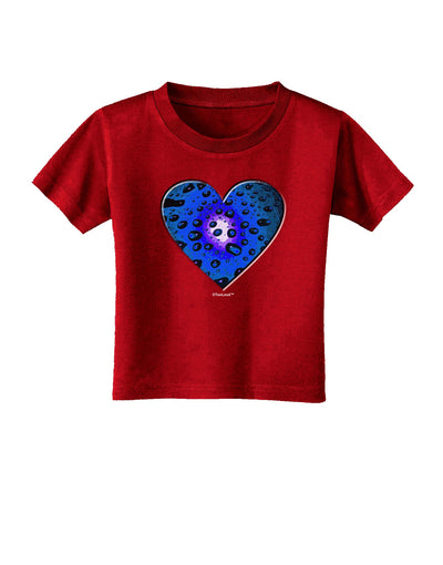 Water Droplet Heart Blue Toddler T-Shirt Dark by TooLoud-Toddler T-Shirt-TooLoud-Red-2T-Davson Sales