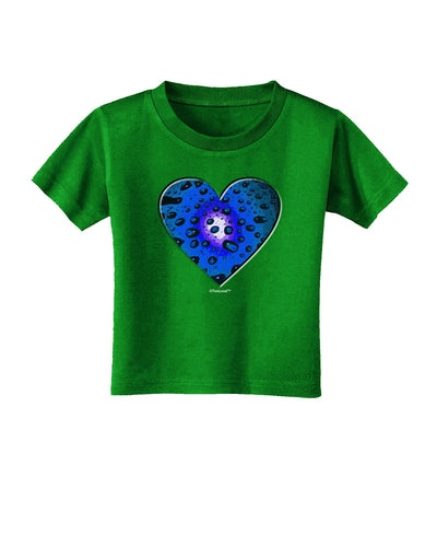 Water Droplet Heart Blue Toddler T-Shirt Dark by TooLoud-Toddler T-Shirt-TooLoud-Clover-Green-2T-Davson Sales