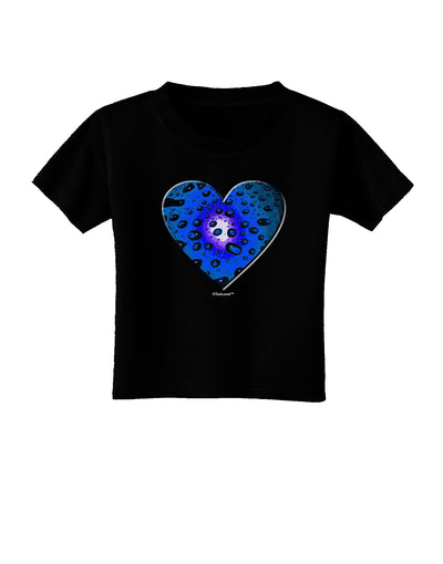 Water Droplet Heart Blue Toddler T-Shirt Dark by TooLoud-Toddler T-Shirt-TooLoud-Black-2T-Davson Sales