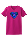 Water Droplet Heart Blue Womens Dark T-Shirt by TooLoud-Womens T-Shirt-TooLoud-Hot-Pink-Small-Davson Sales