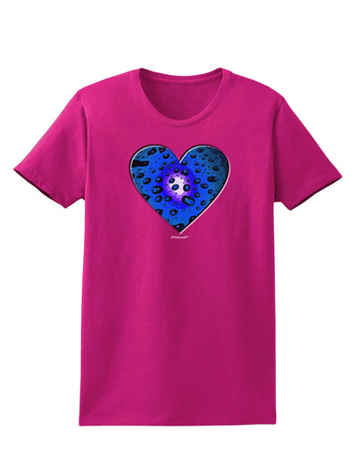 Water Droplet Heart Blue Womens Dark T-Shirt by TooLoud-Womens T-Shirt-TooLoud-Hot-Pink-Small-Davson Sales