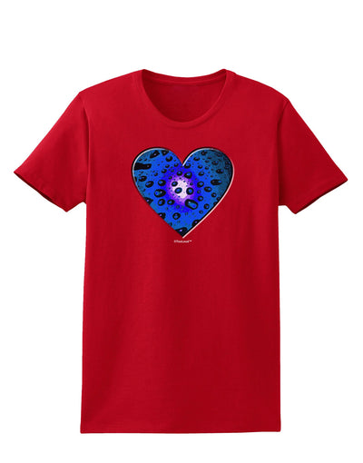 Water Droplet Heart Blue Womens Dark T-Shirt by TooLoud-Womens T-Shirt-TooLoud-Red-X-Small-Davson Sales