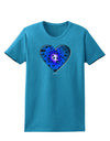 Water Droplet Heart Blue Womens Dark T-Shirt by TooLoud-Womens T-Shirt-TooLoud-Turquoise-X-Small-Davson Sales