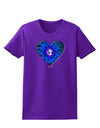 Water Droplet Heart Blue Womens Dark T-Shirt by TooLoud-Womens T-Shirt-TooLoud-Purple-X-Small-Davson Sales