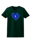 Water Droplet Heart Blue Womens Dark T-Shirt by TooLoud-Womens T-Shirt-TooLoud-Forest-Green-Small-Davson Sales