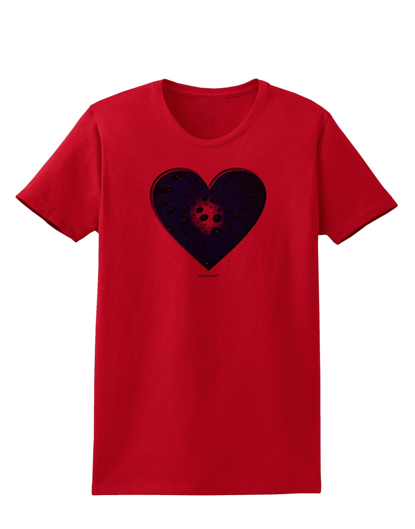 Water Droplet Heart Blue Womens T-Shirt by TooLoud-Womens T-Shirt-TooLoud-Red-X-Small-Davson Sales