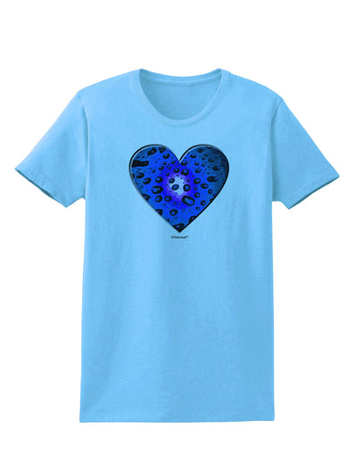 Water Droplet Heart Blue Womens T-Shirt by TooLoud-Womens T-Shirt-TooLoud-Aquatic-Blue-X-Small-Davson Sales