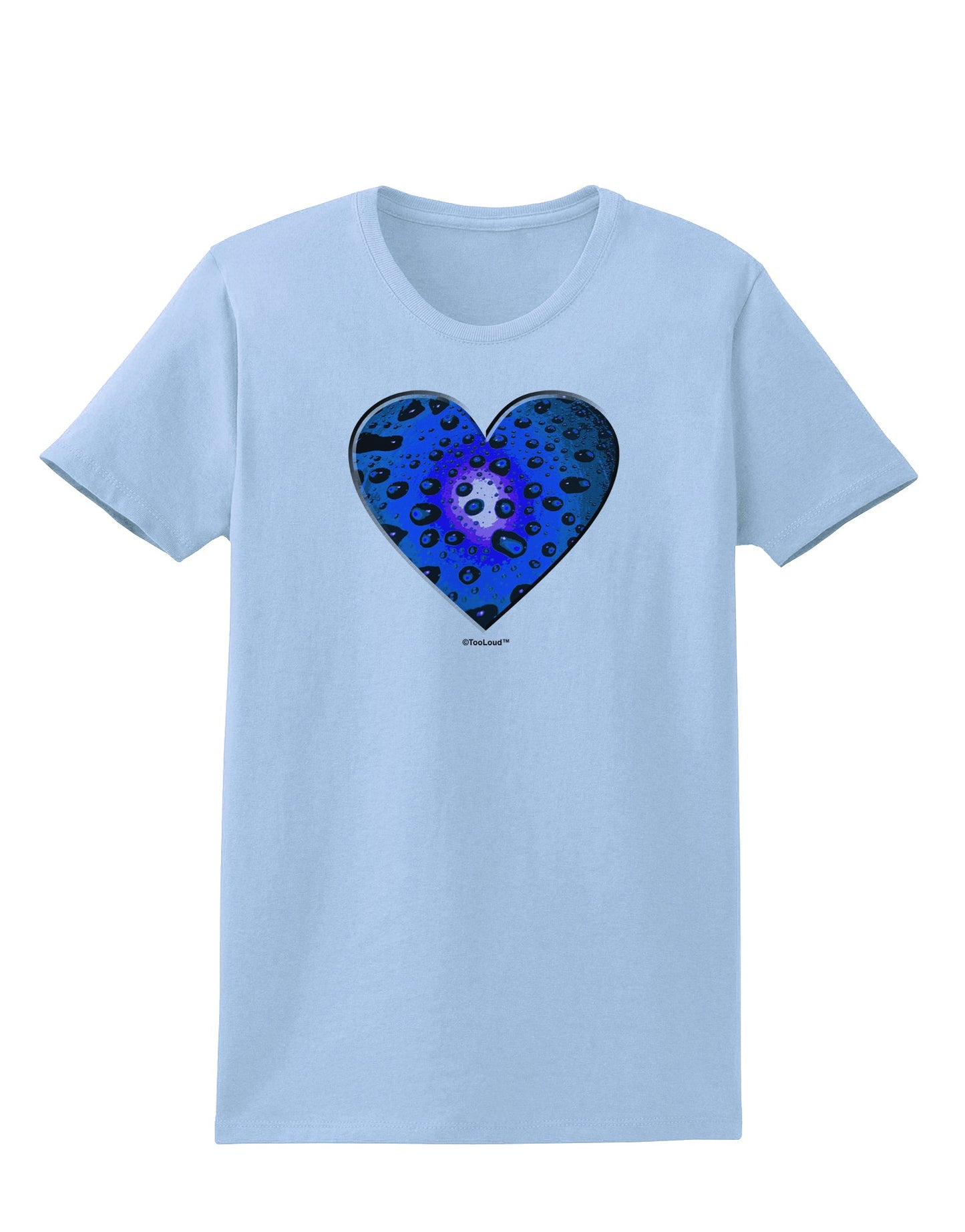 Water Droplet Heart Blue Womens T-Shirt by TooLoud-Womens T-Shirt-TooLoud-Light-Blue-X-Small-Davson Sales