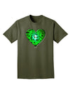 Water Droplet Heart Green Adult Dark T-Shirt by TooLoud-Mens T-Shirt-TooLoud-Military-Green-Small-Davson Sales