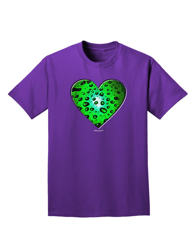 Water Droplet Heart Green Adult Dark T-Shirt by TooLoud-Mens T-Shirt-TooLoud-Purple-Small-Davson Sales