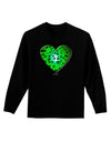 Water Droplet Heart Green Adult Long Sleeve Dark T-Shirt by TooLoud-TooLoud-Black-Small-Davson Sales