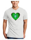 Water Droplet Heart Green Adult V-Neck T-shirt by TooLoud-Mens V-Neck T-Shirt-TooLoud-White-Small-Davson Sales