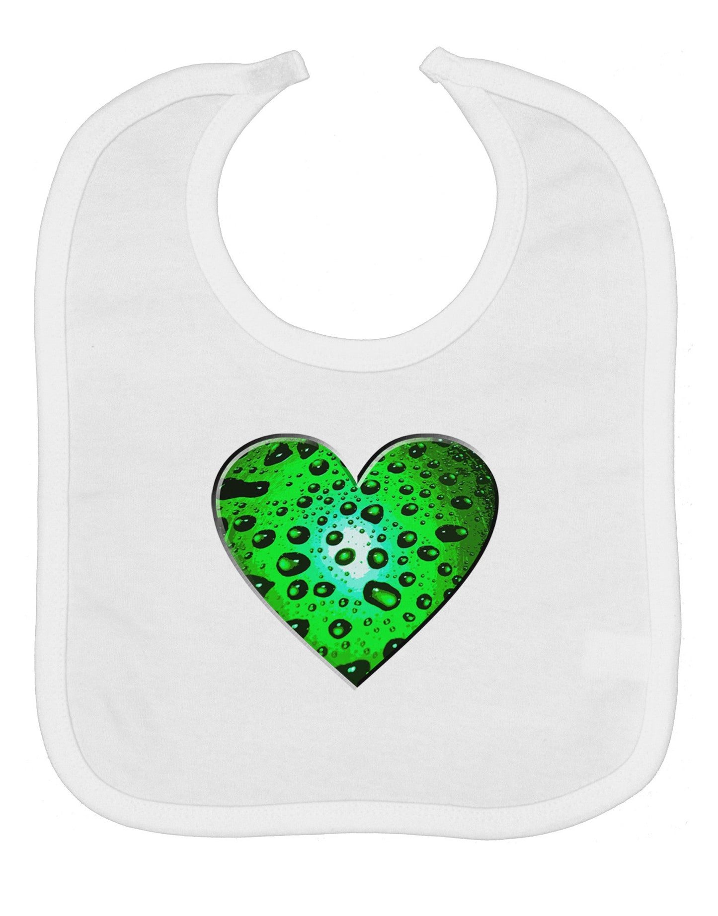 Water Droplet Heart Green Baby Bib by TooLoud