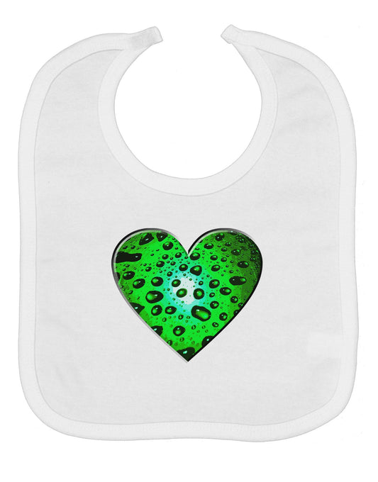 Water Droplet Heart Green Baby Bib by TooLoud