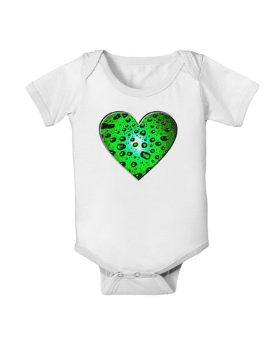 Water Droplet Heart Green Baby Romper Bodysuit by TooLoud-Baby Romper-TooLoud-White-06-Months-Davson Sales