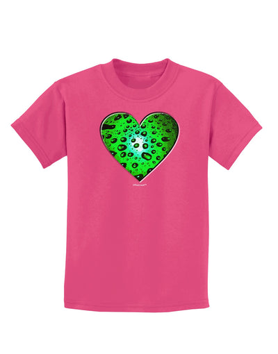 Water Droplet Heart Green Childrens Dark T-Shirt by TooLoud-Childrens T-Shirt-TooLoud-Sangria-X-Small-Davson Sales