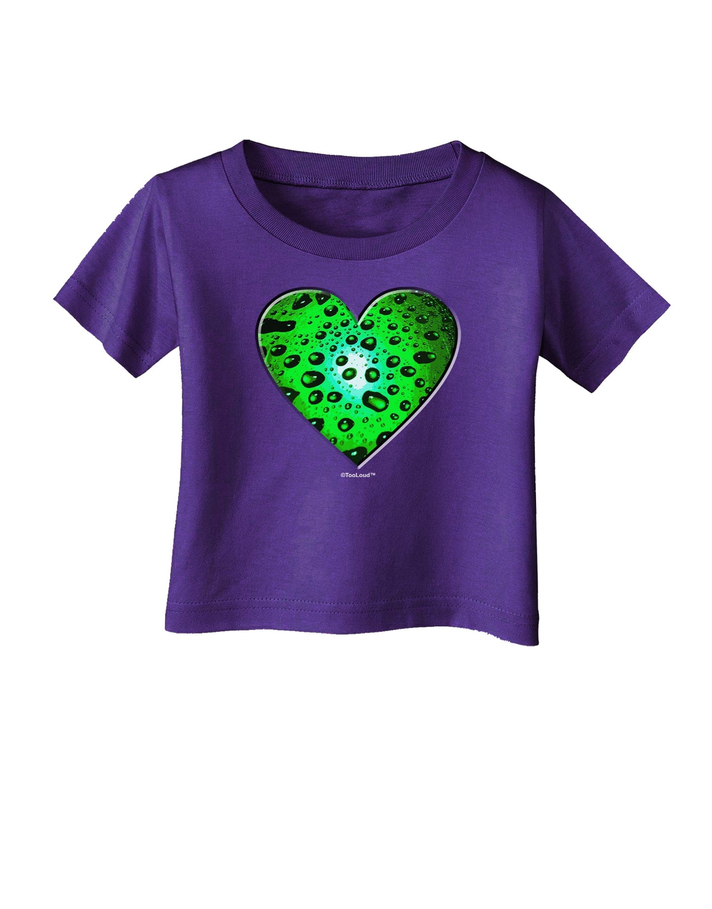 Water Droplet Heart Green Infant T-Shirt Dark by TooLoud-Infant T-Shirt-TooLoud-Purple-06-Months-Davson Sales
