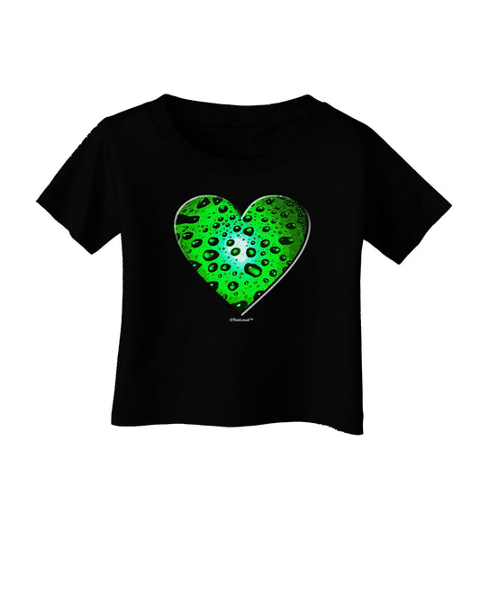 Water Droplet Heart Green Infant T-Shirt Dark by TooLoud-Infant T-Shirt-TooLoud-Black-06-Months-Davson Sales