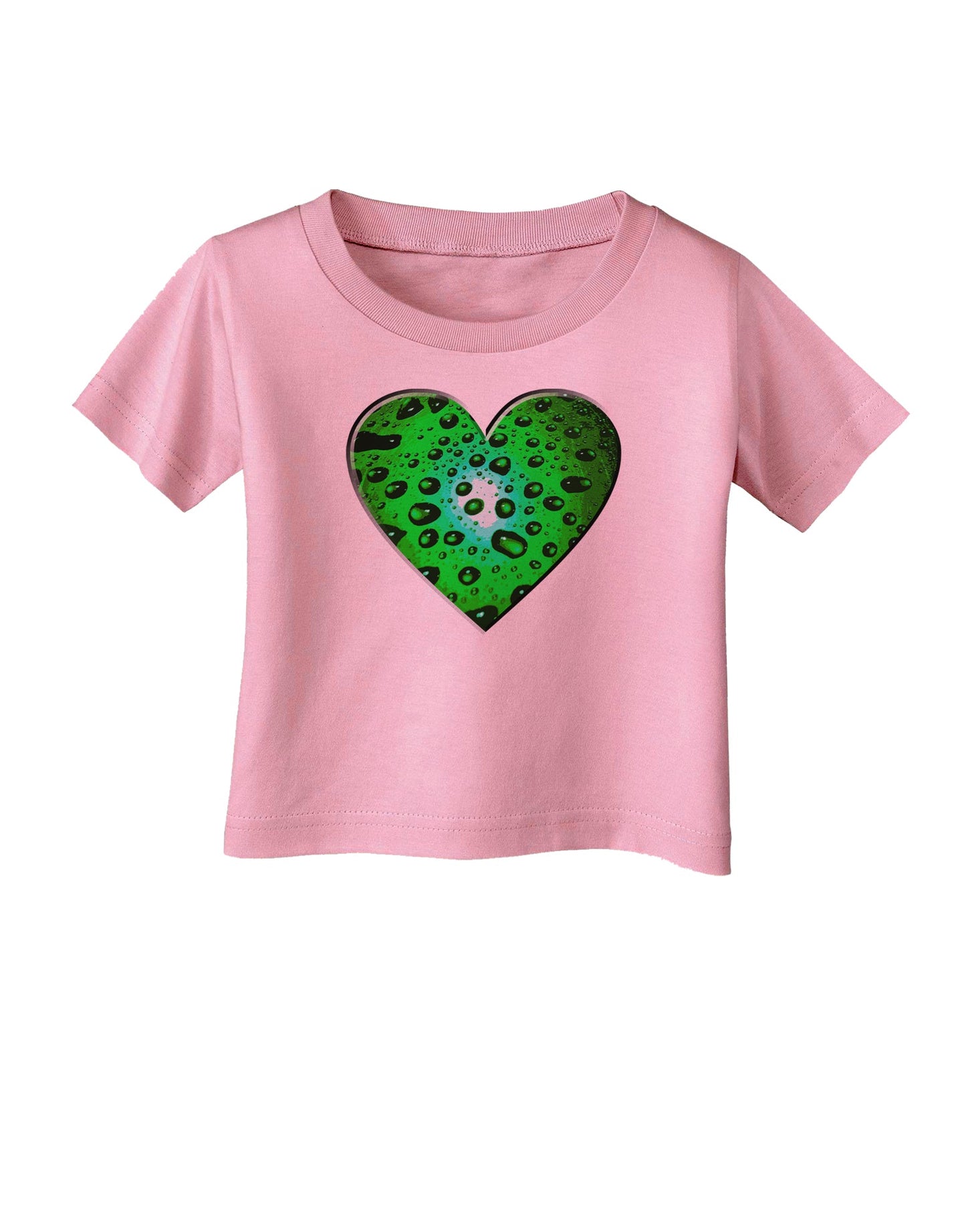 Water Droplet Heart Green Infant T-Shirt by TooLoud-Infant T-Shirt-TooLoud-Candy-Pink-06-Months-Davson Sales
