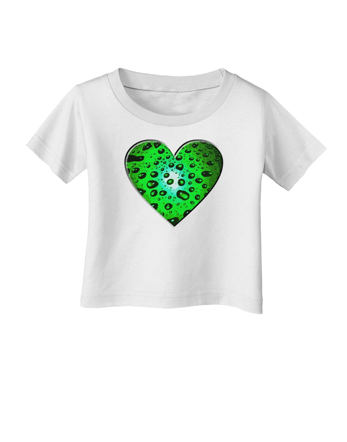 Water Droplet Heart Green Infant T-Shirt by TooLoud-Infant T-Shirt-TooLoud-White-06-Months-Davson Sales