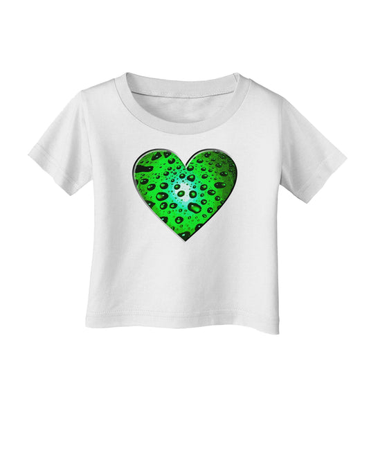 Water Droplet Heart Green Infant T-Shirt by TooLoud-Infant T-Shirt-TooLoud-White-06-Months-Davson Sales