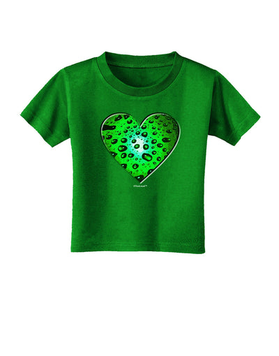 Water Droplet Heart Green Toddler T-Shirt Dark by TooLoud-Toddler T-Shirt-TooLoud-Clover-Green-2T-Davson Sales