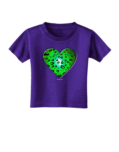 Water Droplet Heart Green Toddler T-Shirt Dark by TooLoud-Toddler T-Shirt-TooLoud-Purple-2T-Davson Sales