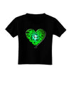 Water Droplet Heart Green Toddler T-Shirt Dark by TooLoud-Toddler T-Shirt-TooLoud-Black-2T-Davson Sales