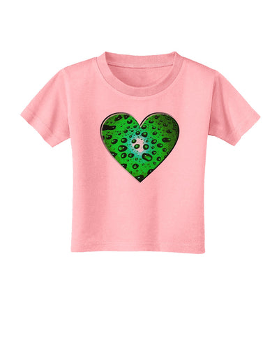 Water Droplet Heart Green Toddler T-Shirt by TooLoud-Toddler T-Shirt-TooLoud-Candy-Pink-2T-Davson Sales