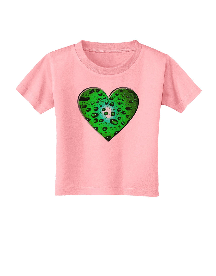 Water Droplet Heart Green Toddler T-Shirt by TooLoud-Toddler T-Shirt-TooLoud-White-2T-Davson Sales