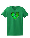 Water Droplet Heart Green Womens Dark T-Shirt by TooLoud-Womens T-Shirt-TooLoud-Kelly-Green-X-Small-Davson Sales