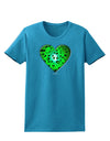 Water Droplet Heart Green Womens Dark T-Shirt by TooLoud-Womens T-Shirt-TooLoud-Turquoise-X-Small-Davson Sales