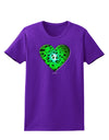 Water Droplet Heart Green Womens Dark T-Shirt by TooLoud-Womens T-Shirt-TooLoud-Purple-X-Small-Davson Sales