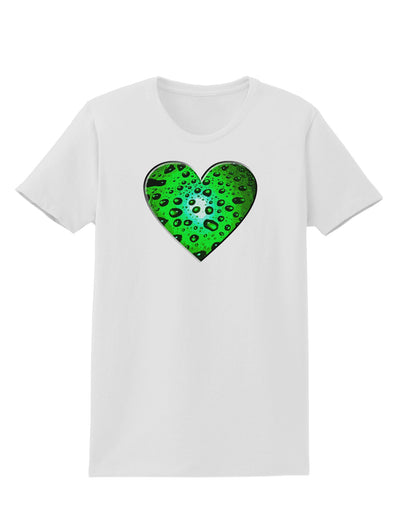 Water Droplet Heart Green Womens T-Shirt by TooLoud-Womens T-Shirt-TooLoud-White-X-Small-Davson Sales