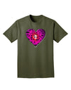 Water Droplet Heart Magenta Adult Dark T-Shirt by TooLoud-Mens T-Shirt-TooLoud-Military-Green-Small-Davson Sales