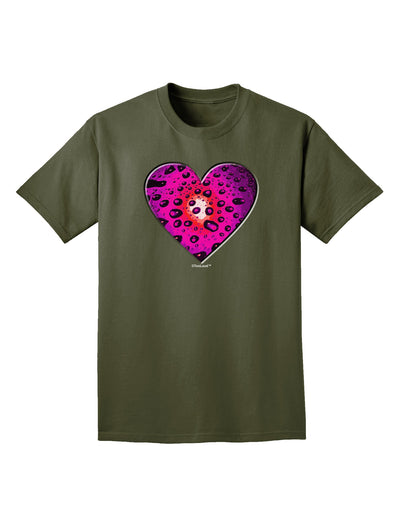 Water Droplet Heart Magenta Adult Dark T-Shirt by TooLoud-Mens T-Shirt-TooLoud-Military-Green-Small-Davson Sales