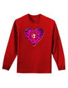 Water Droplet Heart Magenta Adult Long Sleeve Dark T-Shirt by TooLoud-TooLoud-Red-Small-Davson Sales