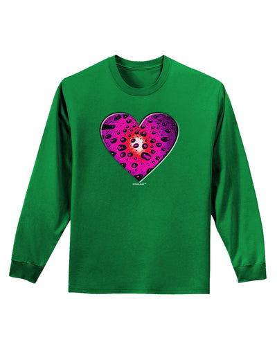 Water Droplet Heart Magenta Adult Long Sleeve Dark T-Shirt by TooLoud-TooLoud-Kelly-Green-Small-Davson Sales