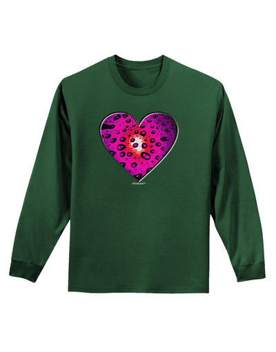 Water Droplet Heart Magenta Adult Long Sleeve Dark T-Shirt by TooLoud-TooLoud-Dark-Green-Small-Davson Sales