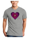 Water Droplet Heart Magenta Adult V-Neck T-shirt by TooLoud-Mens V-Neck T-Shirt-TooLoud-HeatherGray-Small-Davson Sales