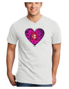 Water Droplet Heart Magenta Adult V-Neck T-shirt by TooLoud-Mens V-Neck T-Shirt-TooLoud-White-Small-Davson Sales