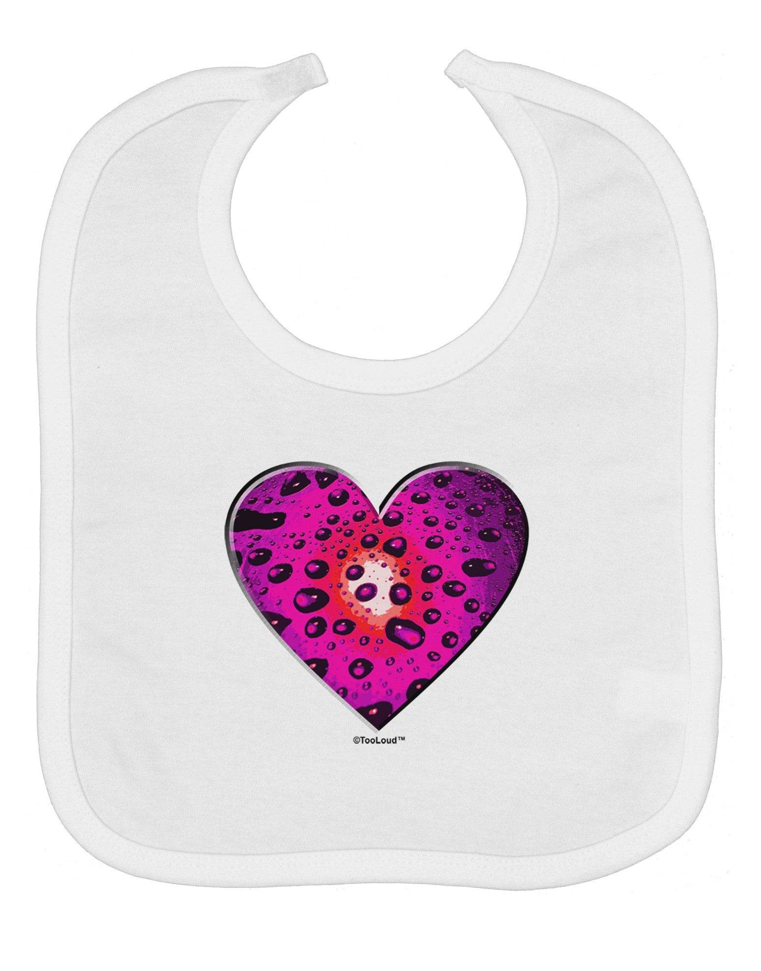 Water Droplet Heart Magenta Baby Bib by TooLoud