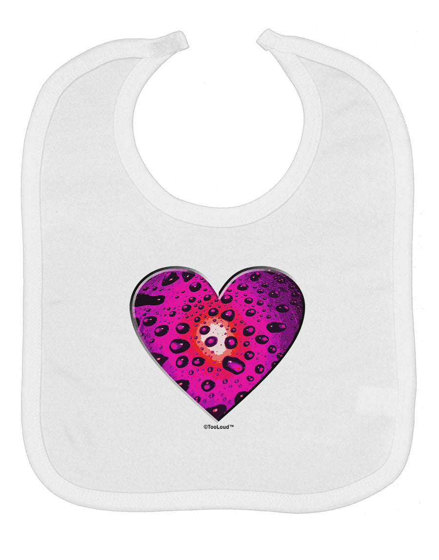 Water Droplet Heart Magenta Baby Bib by TooLoud