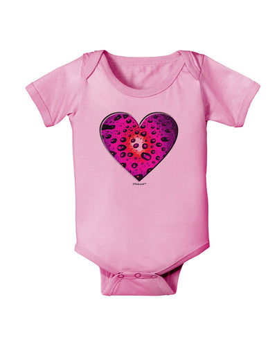 Water Droplet Heart Magenta Baby Romper Bodysuit by TooLoud-Baby Romper-TooLoud-Light-Pink-06-Months-Davson Sales